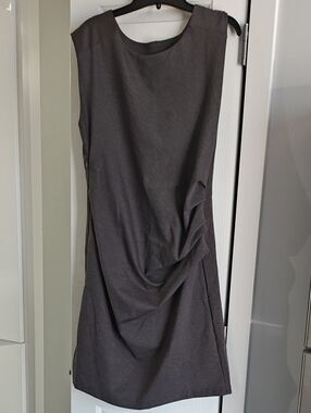 Kaffe Slate Gray Sleeveless Draped Sheath Dress